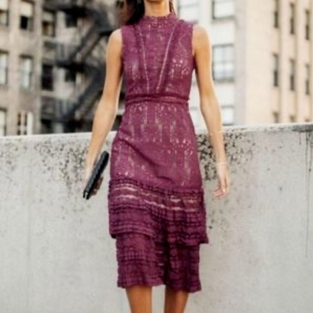 Bohme Sleeveless Lace Midi Dress